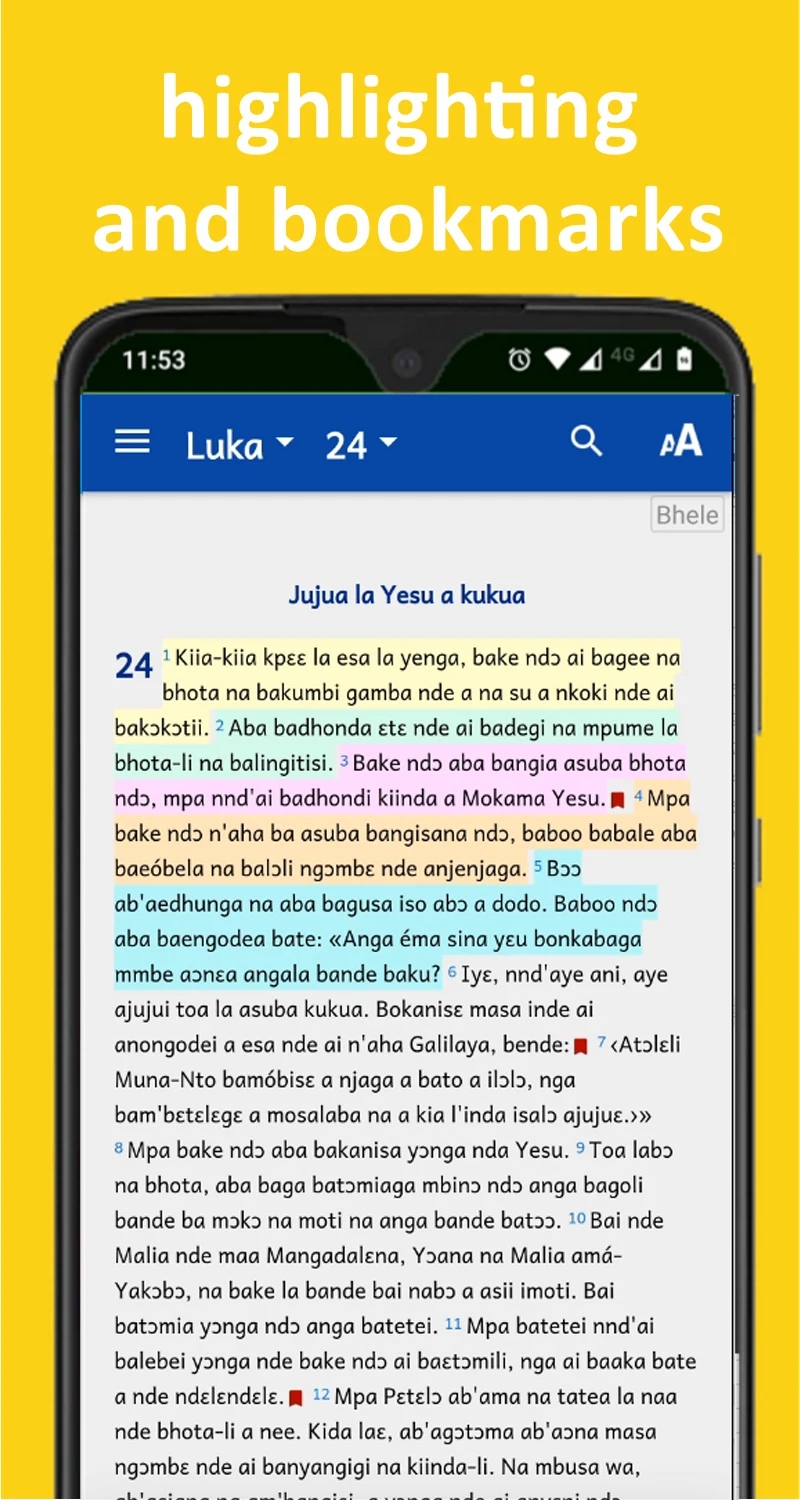 Bible in Bhele screenshot