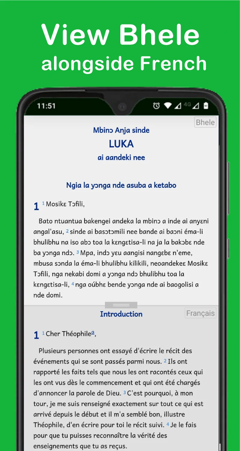 Bible in Bhele screenshot